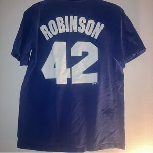Brooklyn Dodgers Jackie Robinson #42 Men's Jersey T-Shirt Majestic Medium MLB